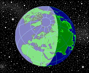 Terra iluminada pelo Sol