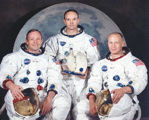 Os tr�s astronautas da Apollo 11