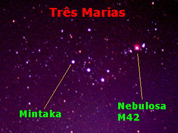 Figura 3: Identifica��o da estrela Mintaka nas Tr�s Marias.